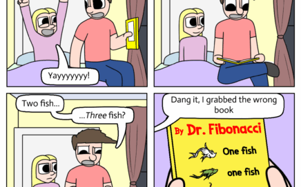 Five fish, eight fish, thirteen fish, twenty-one fish