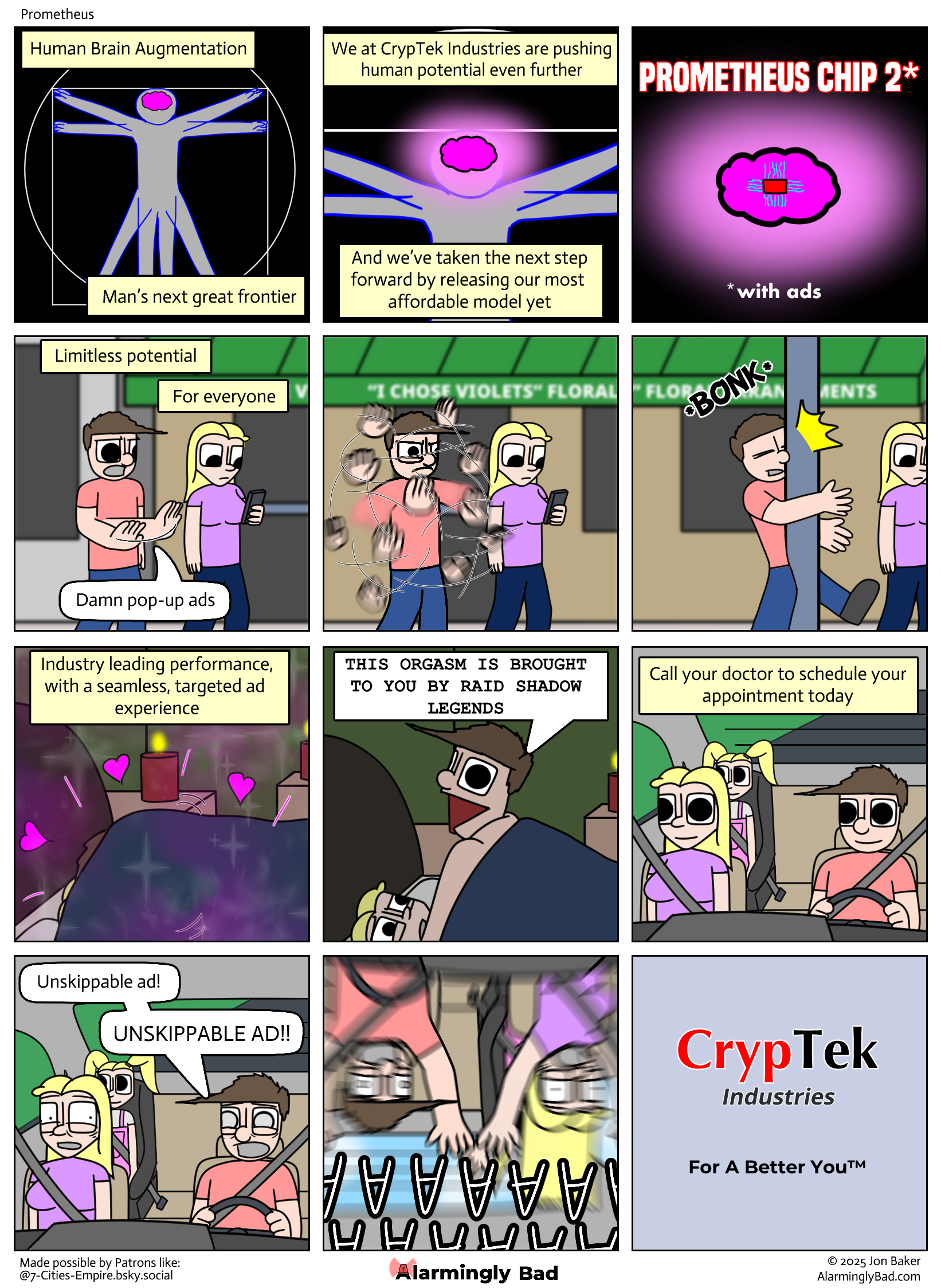 The ads are basically monetized intrusive thoughts