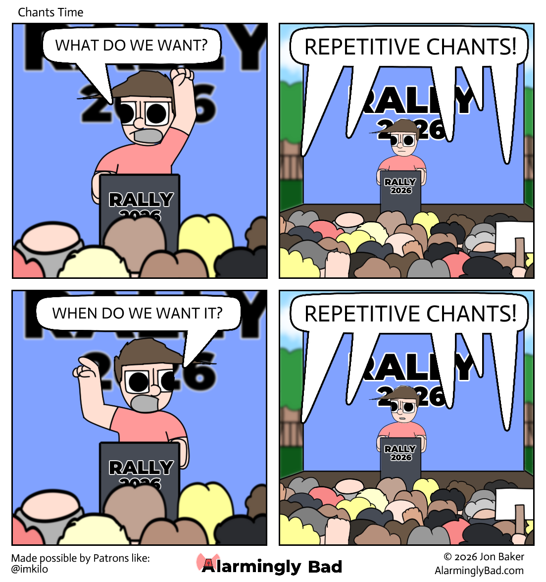 ....Repetitive chants!